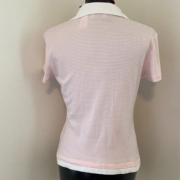 Liz & Co. Short Sleeve Snap Down Collared Womans Top Size Large - Picture 3 of 3